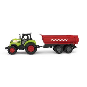 Traktor se zvukem a světlem s červenou vlečkou RAPPA