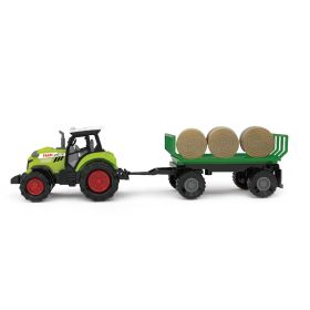 Traktor se zvukem a světlem s vlečkou a balíky slámy RAPPA