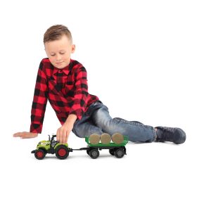 Traktor se zvukem a světlem s vlečkou a balíky slámy RAPPA