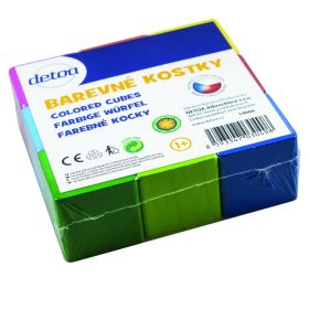 Dřevěné barevné kostky 35mm Detoa