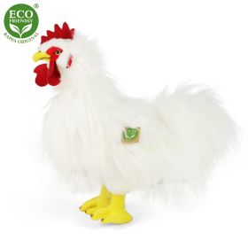 Plyšový kohout bílý stojící 33 cm ECO-FRIENDLY RAPPA