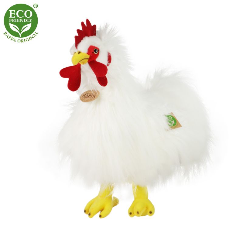 Plyšový kohout bílý stojící 33 cm ECO-FRIENDLY RAPPA