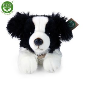 Plyšový pes border kolie ležící 30 cm ECO-FRIENDLY RAPPA
