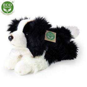 Plyšový pes border kolie ležící 30 cm ECO-FRIENDLY