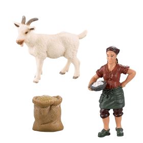 Sada koza s kůzletem a farmářkou RAPPA