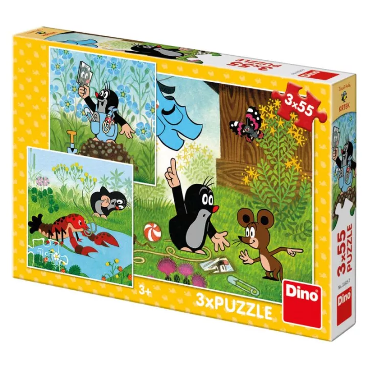 Puzzle 3x55 Krteček a kalhotky DINO Toys