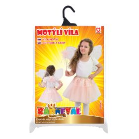Dětský kostým tutu sukně květinová víla Růženka s hůlkou a křídly RAPPA