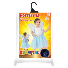 Dětský kostým tutu sukně víla Modřenka se svítícími křídly RAPPA