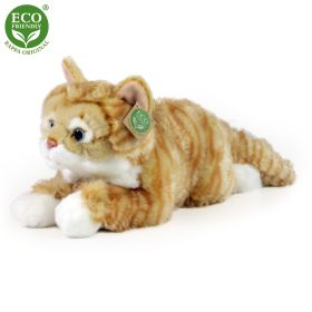 Plyšová mourovatá kočka hnědá 40 cm ECO-FRIENDLY