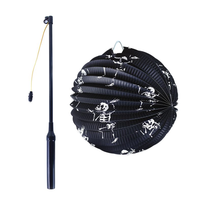 Lampion Halloween kostra 25 cm se svítící hůlkou 40 cm RAPPA
