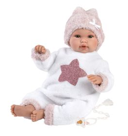 Llorens 63648 NEW BORN- realistická panenka miminko se zvuky a měkkým látkovým tělem-36 cm RAPPA