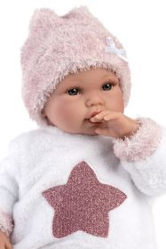 Llorens 63648 NEW BORN- realistická panenka miminko se zvuky a měkkým látkovým tělem-36 cm RAPPA