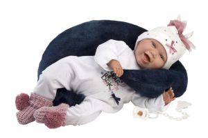 Llorens 74050 NEW BORN- realistická panenka miminko se zvuky a měkkým látkovým tělem-42 cm RAPPA