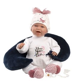 Llorens 74050 NEW BORN- realistická panenka miminko se zvuky a měkkým látkovým tělem-42 cm RAPPA