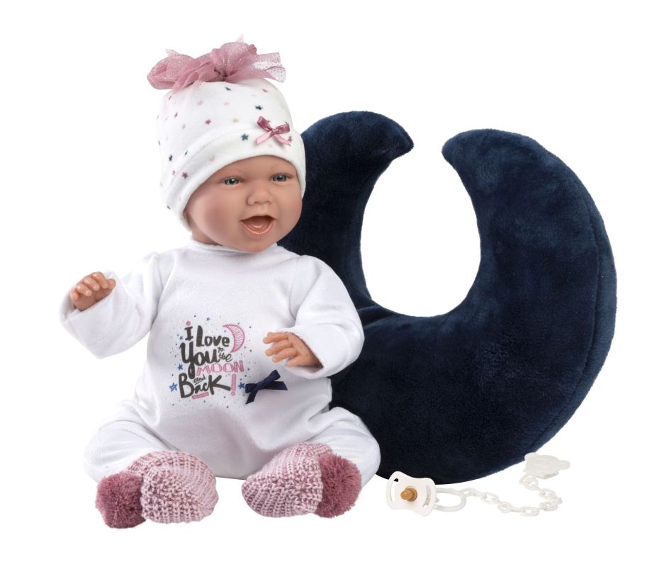 Llorens 74050 NEW BORN- realistická panenka miminko se zvuky a měkkým látkovým tělem-42 cm RAPPA