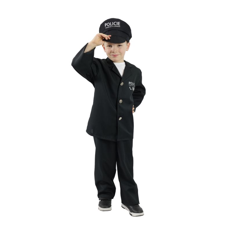 Dětský kostým policista s čepicí - český potisk (S) RAPPA