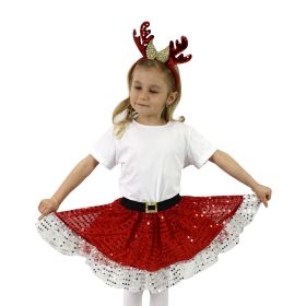 Dětský kostým TUTU sukně vánoční sob s čelenkou RAPPA