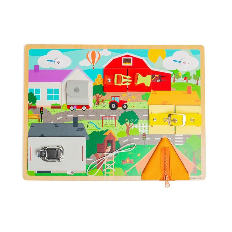 Bigjigs Toys Motorická deska každodenních dovedností RAPPA
