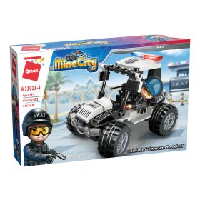 Stavebnice Qman Mine City Police 11011-4 Policejní džíp RAPPA