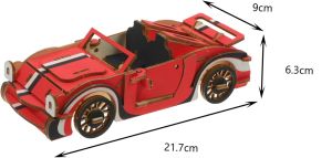 Woodcraft Dřevěné 3D puzzle Červený kabriolet RAPPA