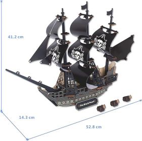 Woodcraft Dřevěné 3D puzzle Pirátská loď Černá perla RAPPA