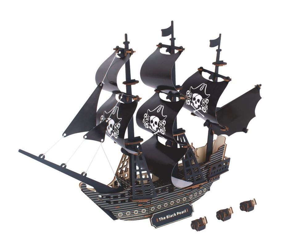 Woodcraft Dřevěné 3D puzzle Pirátská loď Černá perla RAPPA