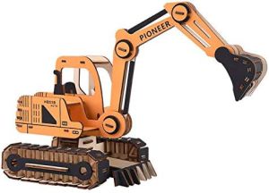 Woodcraft Dřevěné 3D puzzle Rypadlo oranžová RAPPA