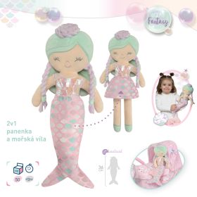DeCuevas 20141 Plyšová panenka 2v1 OCEAN FANTASY - 36 cm RAPPA