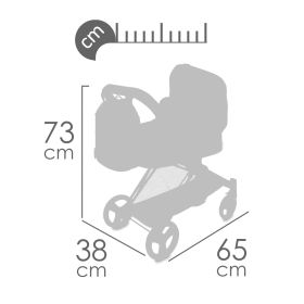 DeCuevas 81745 Skládací kočárek pro panenky 3 v 1 s taškou PROVENZA 2023 - 73 cm RAPPA