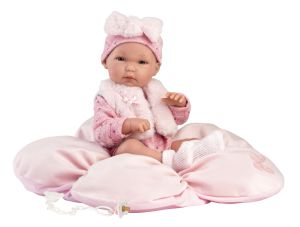 Llorens 63592 NEW BORN HOLČIČKA - realistická panenka miminko s celovinylovým tělem -35 cm RAPPA