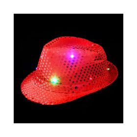 Klobouk disco červený s LED světlem pro dospělé RAPPA