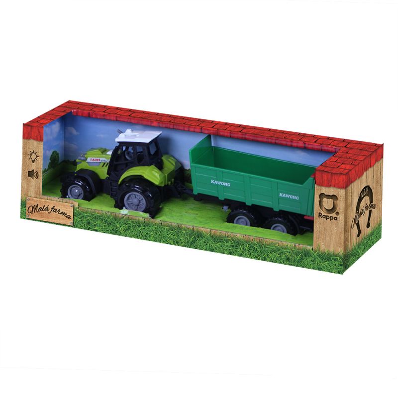 Traktor se zvukem a světlem se zelenou vlečkou RAPPA
