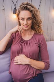 Těhotenské a kojící tričko Kangaroo milk & love růžovo hnědá | XL