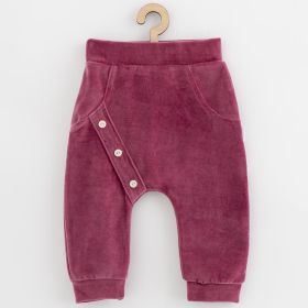 Kojenecké semiškové tepláčky New Baby Suede clothes růžovo fialová | 62 (3-6m)