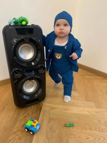 Kojenecký kabátek na knoflíky New Baby Luxury clothing Oliver modrý