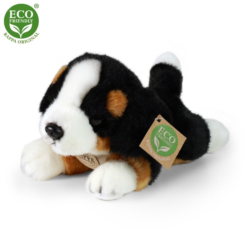 Plyšový bernský salašnický pes ležící 20 cm ECO-FRIENDLY RAPPA