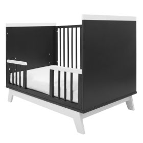Dětská postýlka se zábranou New Baby MARCUS 120x60 cm grafit/přírodní