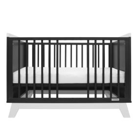 Dětská postýlka se zábranou New Baby MARCUS 120x60 cm grafit/přírodní
