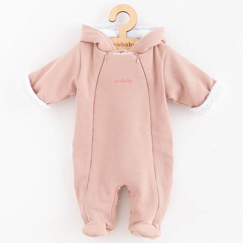 Kojenecká kombinéza s kapucí New Baby Frosty pink Růžová