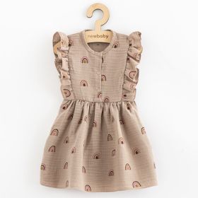 Letní kojenecké mušelínové šaty New Baby Rainbow Hnědá | 62 (3-6m), 68 (4-6m), 74 (6-9m), 80 (9-12m)