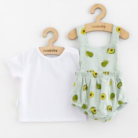 Mušelínový kojenecký set Kraťasy a Tričko New Baby Avocado Zelená