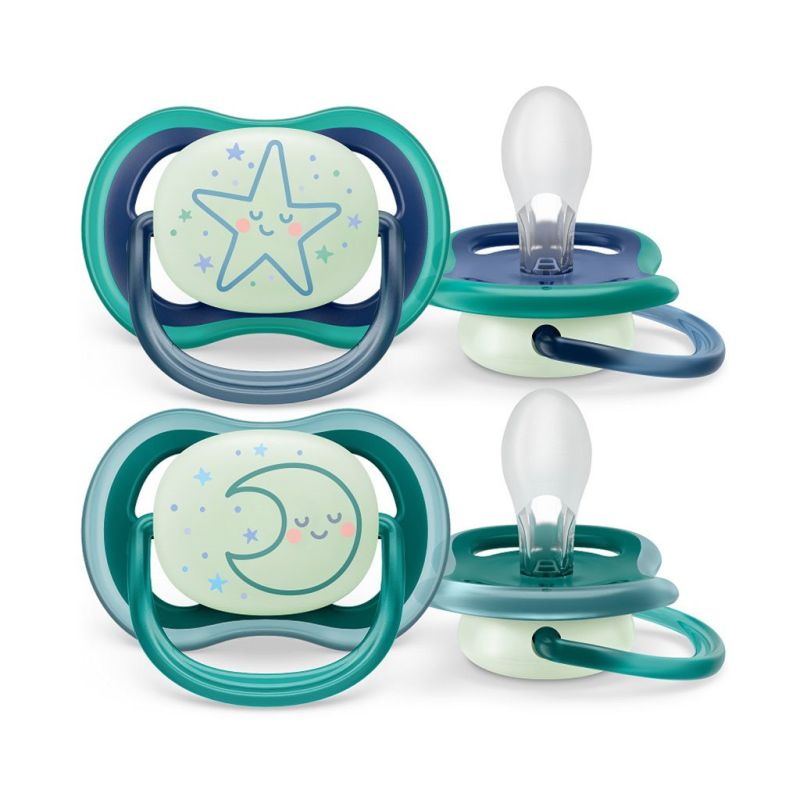 Šidítko Avent Ultra air Night 2ks 6- 18 m kluk Tyrkysová