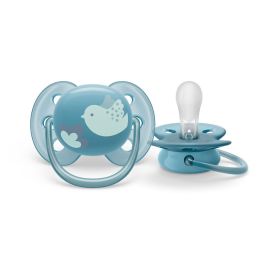 Šidítko Avent Ultrasoft Premium 6-18 m ptáček Modrá