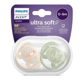 Šidítko Avent Ultrasoft Premium zvířátka 0-6 m 2ks kluk Dle obrázku