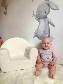 Kojenecké bavlněné body s krátkým rukávem New Baby BrumBrum old pink grey Růžová