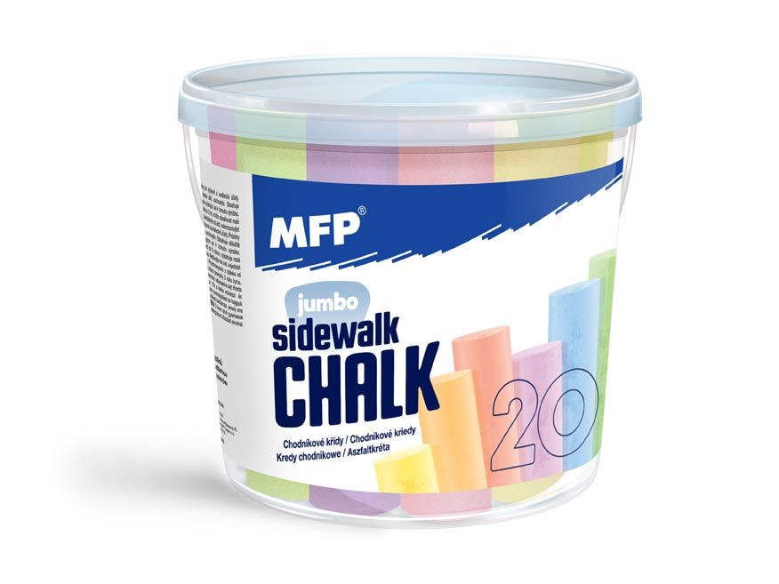 Křídy M chodníkové kulaté 20 ks mix barev - kyblík MFP