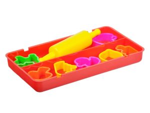 Modelovací hmota 7 barev 550g + 7 tvořítek, váleček MFP