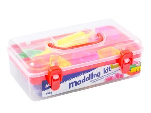 Modelovací hmota  7 barev 550g + 7 tvořítek, váleček