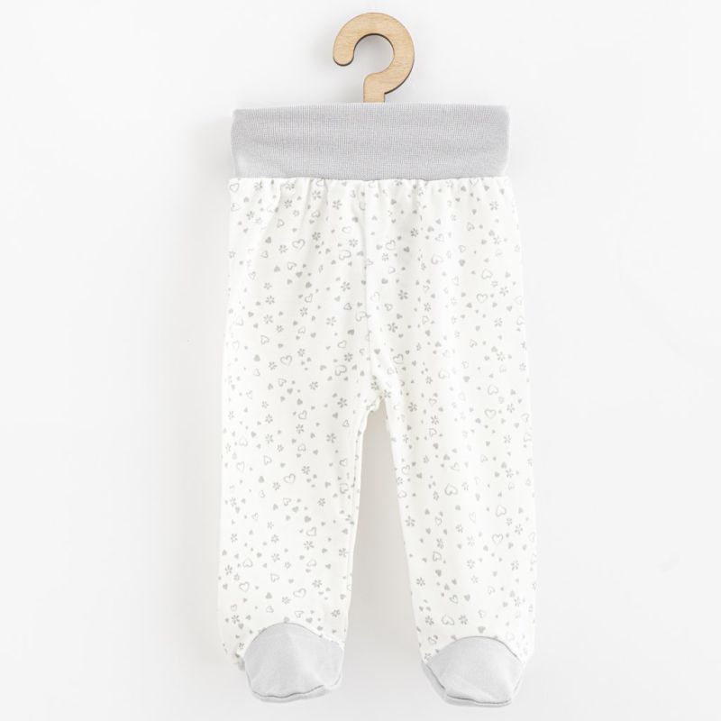 Kojenecké bavlněné polodupačky New Baby Srdíčka Šedá
