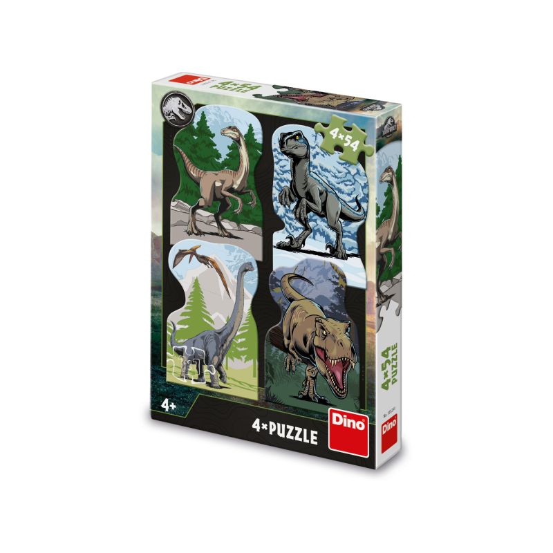 Puzzle Jurský svět 4x54 dílků DINO Toys